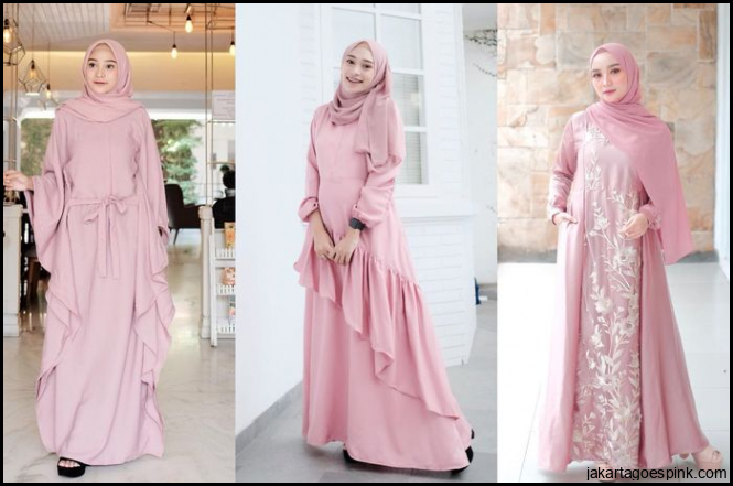 5 Dress Hijab Warna Dusty Pink untuk Tampilan Lembut Saat Silaturahmi ...